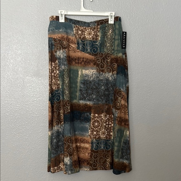 Blue Pleated Midi A-Line Skirt for Casual Wear - Picture 8 of 8